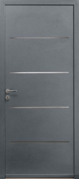 Porte aluminium cotim 11 avec barre de tirage et poignée courte